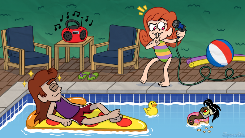Artsy Siblings at the Pool Artsy Siblings at the Pool